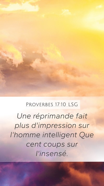 Proverbes 17:10 LSG Bible Verse Image