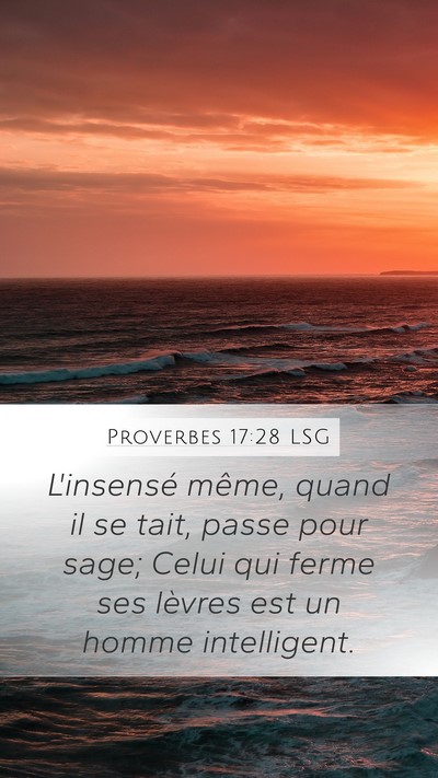 Proverbes 17:28 LSG Bible Verse Image