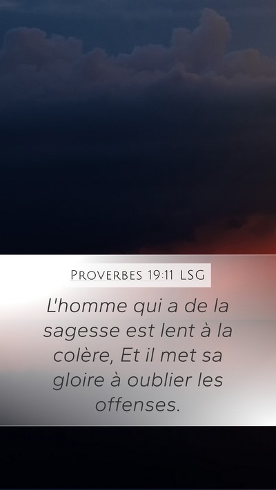 Proverbes 19:11 LSG Bible Verse Image
