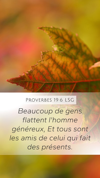 Proverbes 19:6 LSG Bible Verse Image