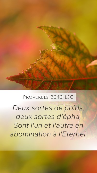 Proverbes 20:10 LSG Bible Verse Image