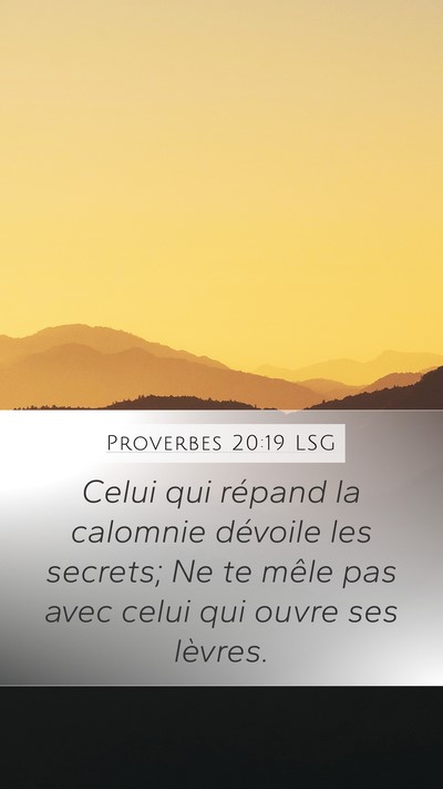 Proverbes 20:19 LSG Bible Verse Image