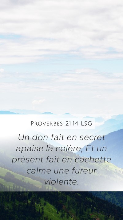 Proverbes 21:14 LSG Bible Verse Image