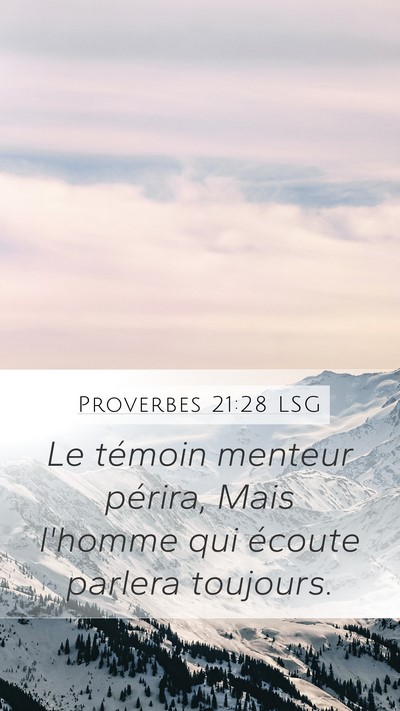 Proverbes 21:28 LSG Bible Verse Image