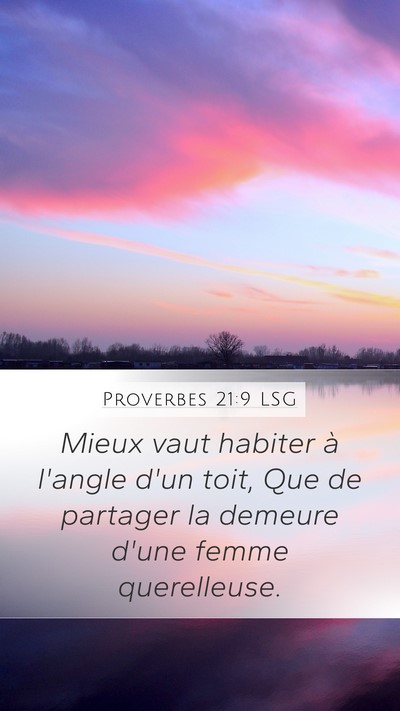 Proverbes 21:9 LSG Bible Verse Image