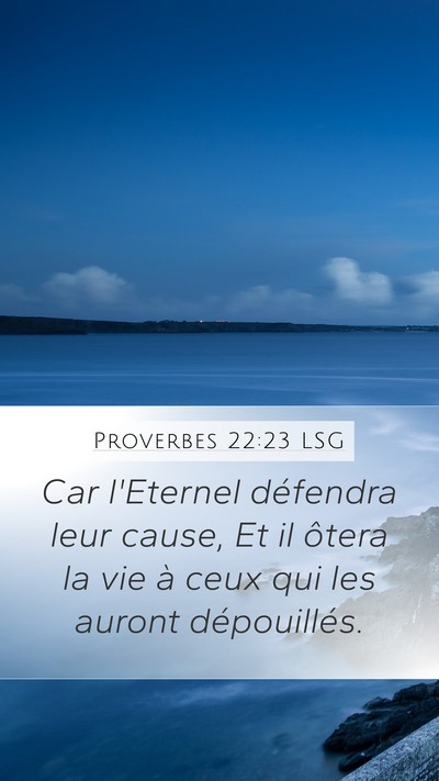 Proverbes 22:23 LSG Bible Verse Image