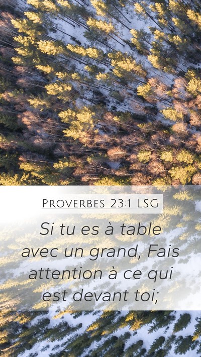 Proverbes 23:1 LSG Mobile Phone Wallpaper - Si tu es à table avec un grand, Fais attention - Mobile Bible Verse Wallpaper