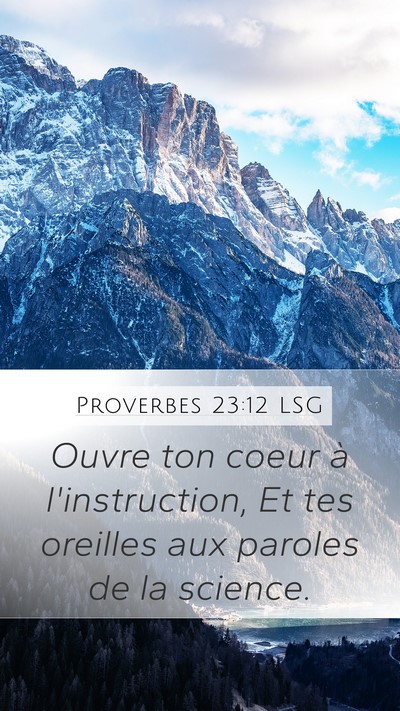 Proverbes 23:12 LSG Bible Verse Image