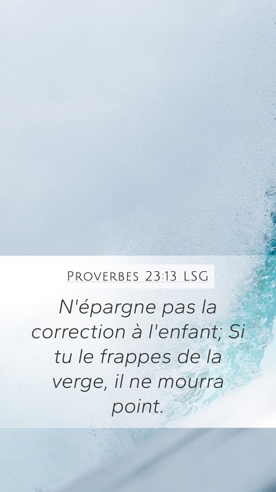 Proverbes 23:13 LSG Bible Verse Image