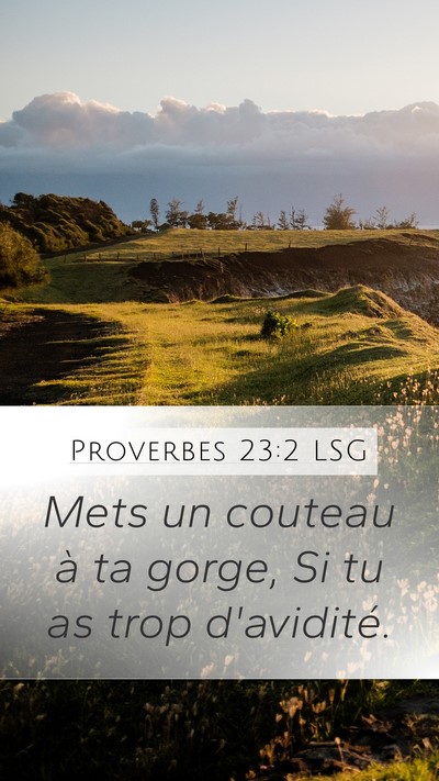 Proverbes 23:2 LSG Bible Verse Image