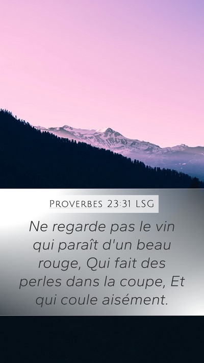 Proverbes 23:31 LSG Bible Verse Image