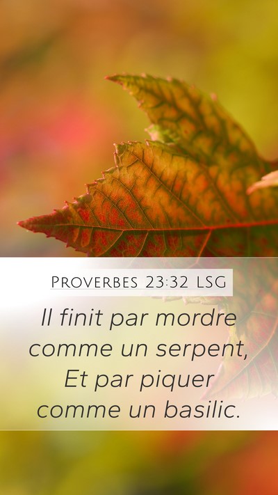 Proverbes 23:32 LSG Bible Verse Image