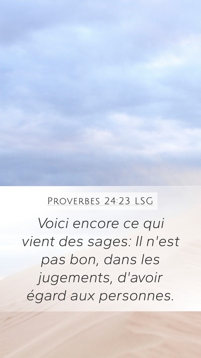Proverbes 24:23 LSG Bible Verse Image