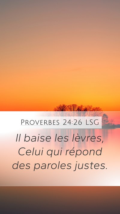 Proverbes 24:26 LSG Bible Verse Image