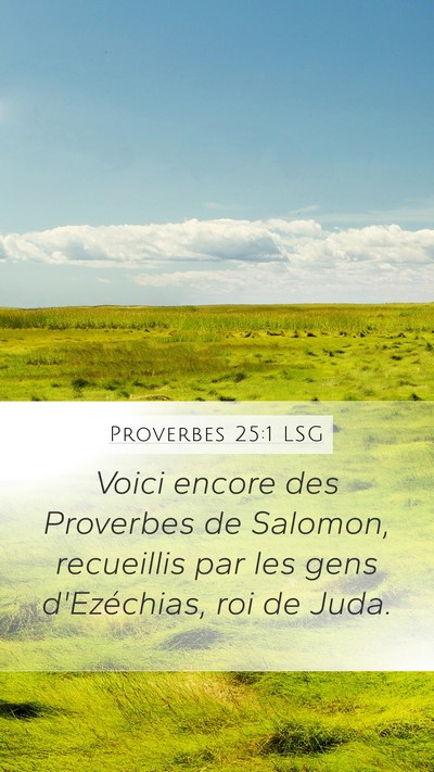 Proverbes 25:1 LSG Bible Verse Image