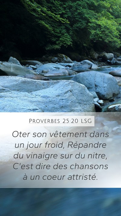 Proverbes 25:20 LSG Bible Verse Image