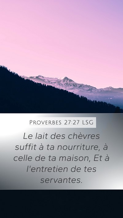 Proverbes 27:27 LSG Bible Verse Image