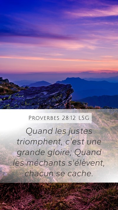 Proverbes 28:12 LSG Bible Verse Image
