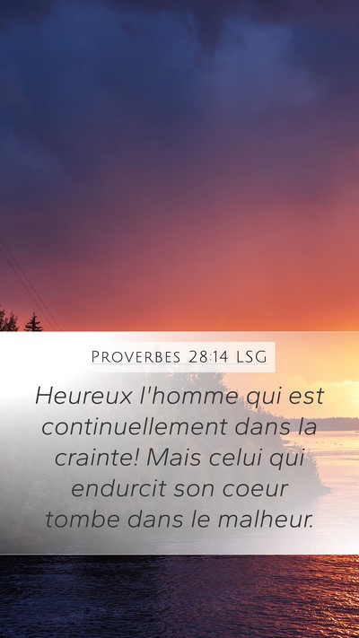Proverbes 28:14 LSG Bible Verse Image