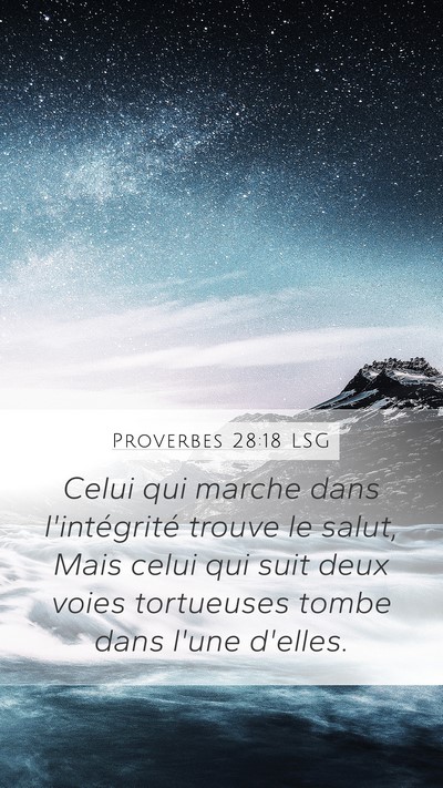 Proverbes 28:18 LSG Bible Verse Image