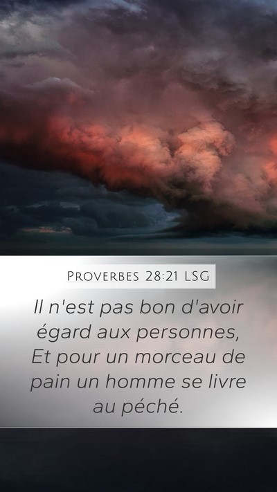 Proverbes 28:21 LSG Bible Verse Image