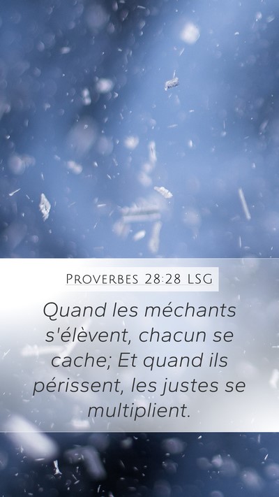Proverbes 28:28 LSG Bible Verse Image