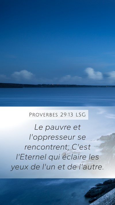 Proverbes 29:13 LSG Bible Verse Image