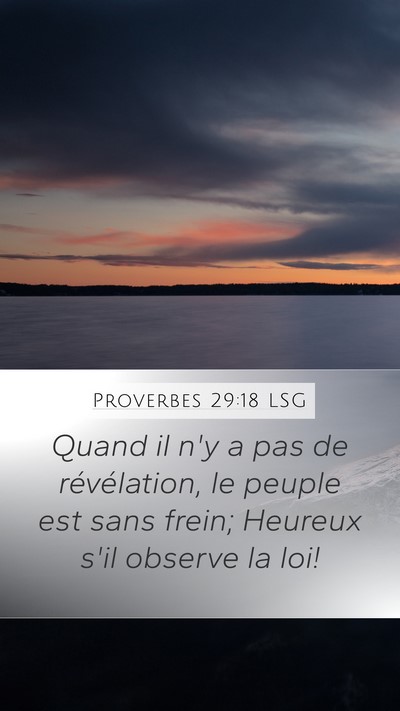 Proverbes 29:18 LSG Bible Verse Image