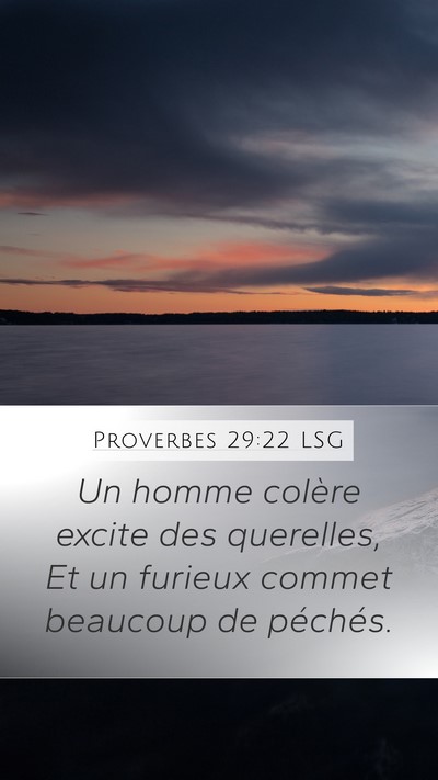 Proverbes 29:22 LSG Bible Verse Image