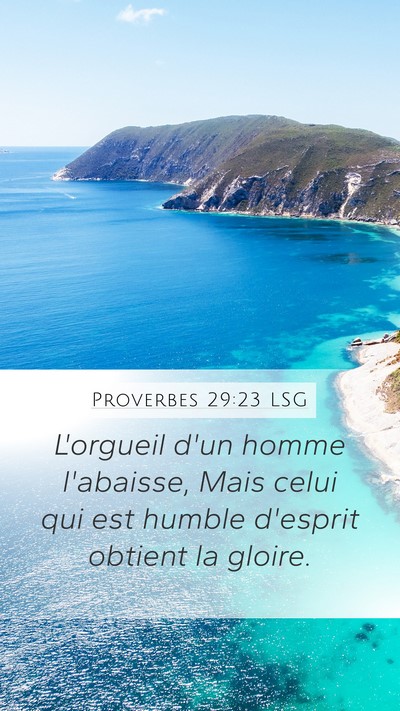 Proverbes 29:23 LSG Bible Verse Image