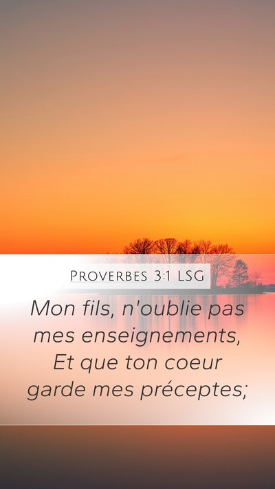 Proverbes 3:1 LSG Bible Verse Image