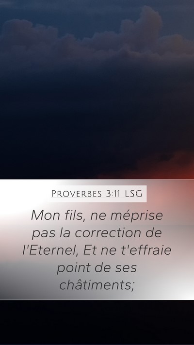 Proverbes 3:11 LSG Bible Verse Image