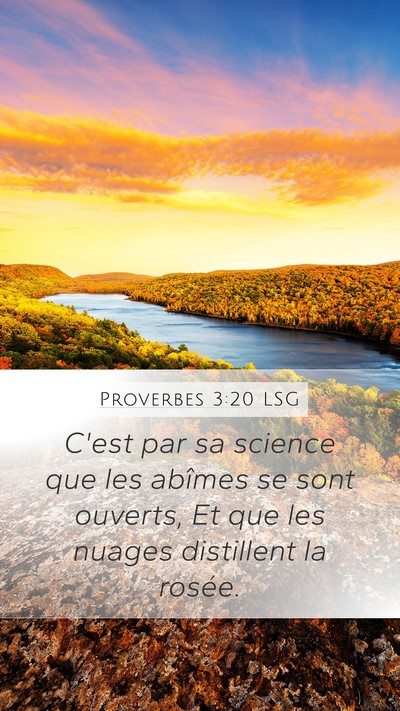 Proverbes 3:20 LSG Bible Verse Image