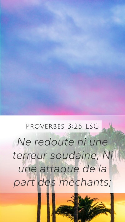 Proverbes 3:25 LSG Bible Verse Image