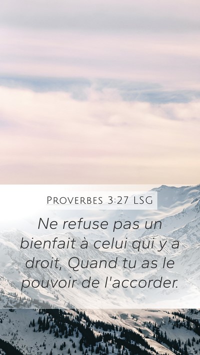 Proverbes 3:27 LSG Bible Verse Image