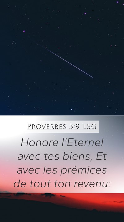 Proverbes 3:9 LSG Bible Verse Image