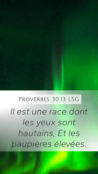 Proverbes 30:13 LSG Bible Verse Image