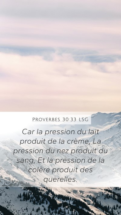 Proverbes 30:33 LSG Bible Verse Image