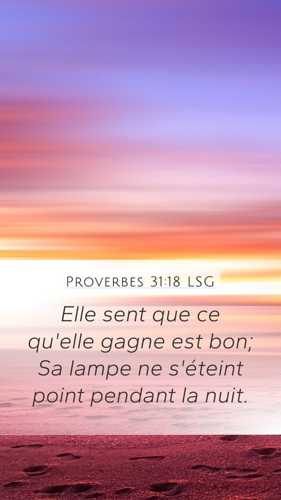 Proverbes 31:18 LSG Mobile Phone Wallpaper - Elle sent que ce qu'elle gagne est bon; Sa lampe - Mobile Bible Verse Wallpaper