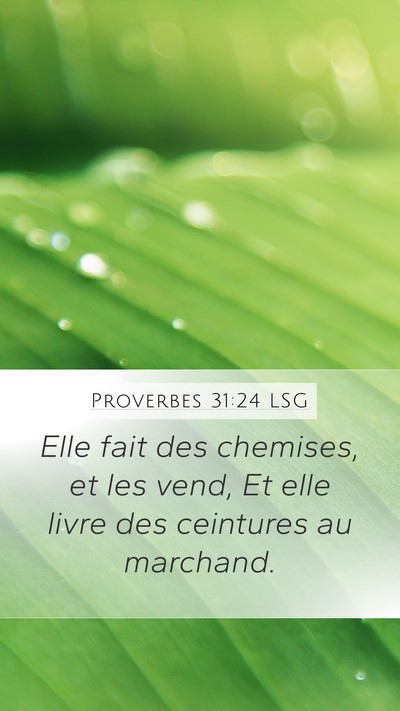 Proverbes 31:24 LSG Mobile Phone Wallpaper - Elle fait des chemises, et les vend, Et elle - Mobile Bible Verse Wallpaper