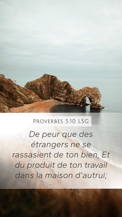 Proverbes 5:10 LSG Bible Verse Image