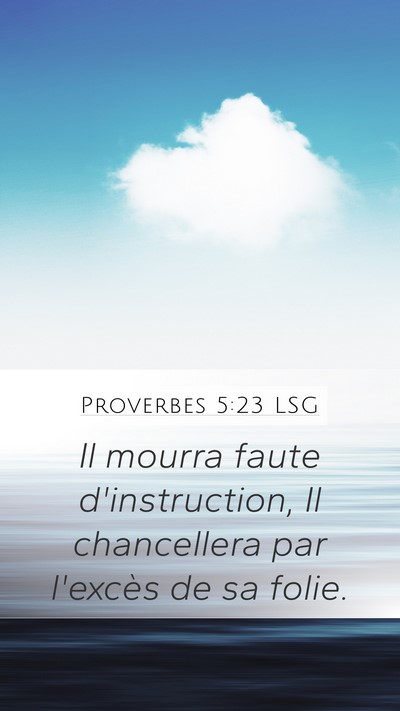 Proverbes 5:23 LSG Bible Verse Image