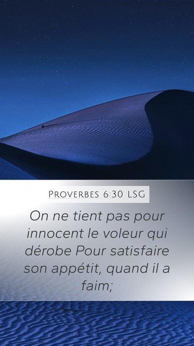 Proverbes 6:30 LSG Bible Verse Image