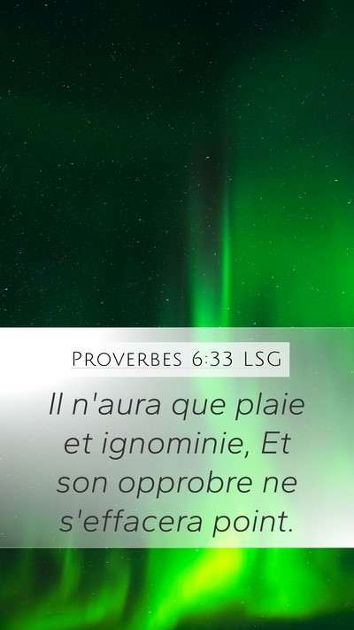 Proverbes 6:33 LSG Bible Verse Image