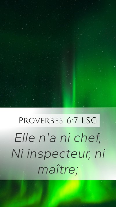 Proverbes 6:7 LSG Mobile Phone Wallpaper - Elle n'a ni chef, Ni inspecteur, ni - Mobile Bible Verse Wallpaper