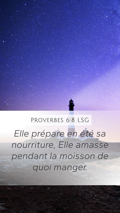 Proverbes 6:8 LSG Mobile Phone Wallpaper - Elle prépare en été sa nourriture, Elle amasse - Mobile Bible Verse Wallpaper