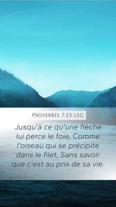 Proverbes 7:23 LSG Bible Verse Image