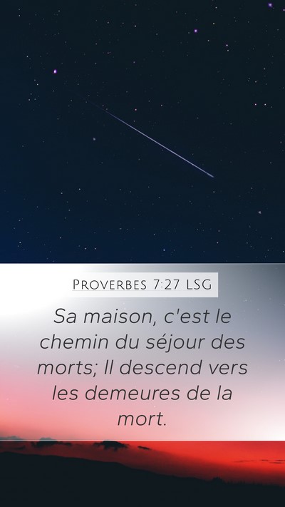Proverbes 7:27 LSG Bible Verse Image