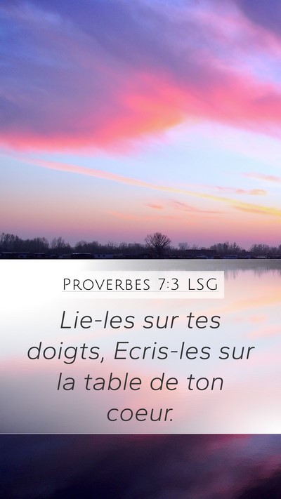 Proverbes 7:3 LSG Bible Verse Image