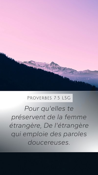 Proverbes 7:5 LSG Bible Verse Image